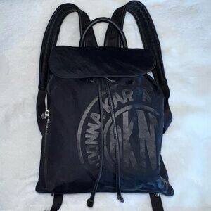 Vintage Donna Karan DNKY (Circa 1989) Black Logo Backpack - Excellent Condition!